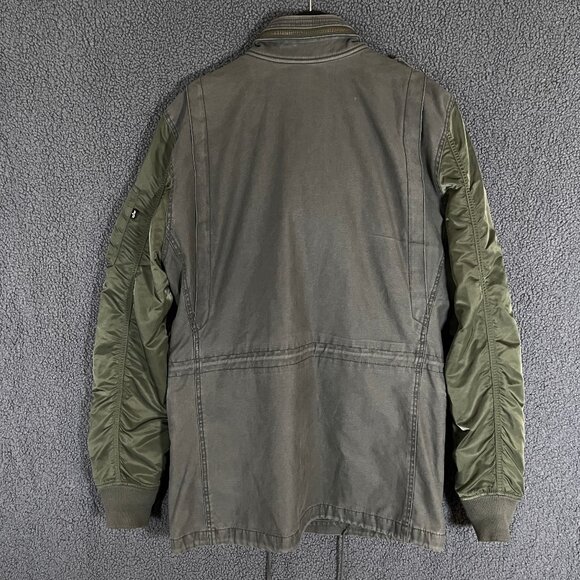 Alpha Industries Field Military Hooded Full Zip Jacket - Men's Size M - Green - Picture 5 of 14